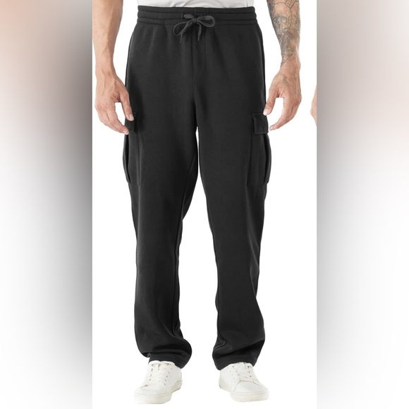 Sz M TEX2FIT  Men’s Cargo Sweatpants, Jogging Pants for Men with Pockets black - Picture 2 of 4